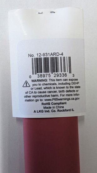 1" Red 48" Dual Wall 3:1 Polyolefin Heat Shrink w/Adhesive