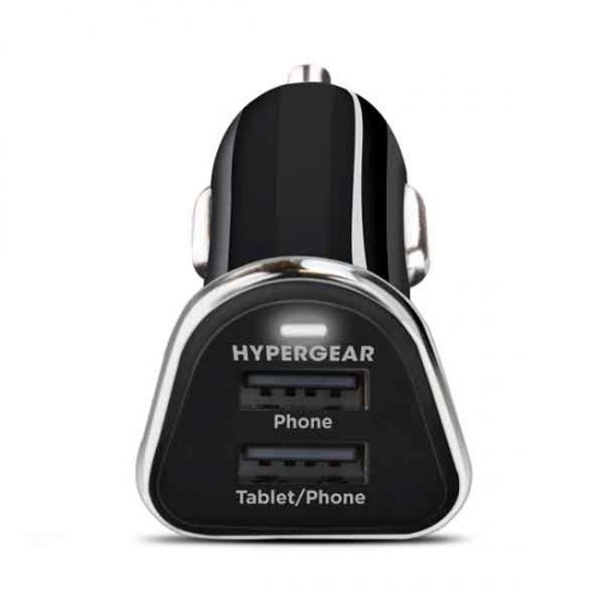 HyperGear High-Power Dual USB 3.4A Car Charger - Black