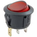Red 12V LED Round Rocker SPST On-None-Off 125V 16A