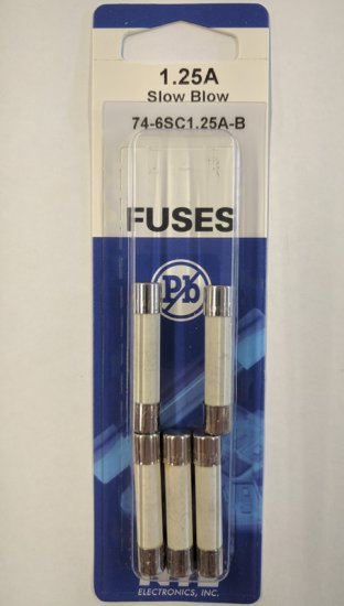 1.25 Amp (MDA) Ceramic Fuse (5Pk) Slow Blow 6x30mm