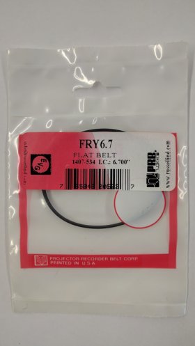 FRY6.7 Flat Rubber Belt 6.7" IC, .14" CS, .035" Wall Thickness
