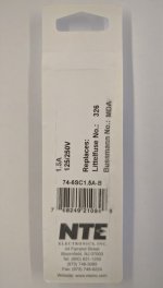 1.5 Amp (MDA) Ceramic Fuse (5Pk) Slow Blow 6x30mm