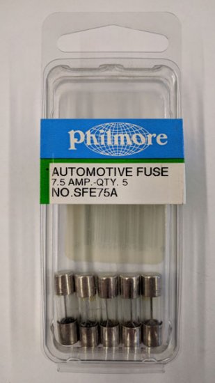 7.5 Amp (SFE) Auto Fuse 32V 1/4" x 7/8" (5Pk)