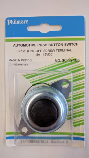 Automotive Horn Switch SPST Off-(On) 5Amp 12VDC
