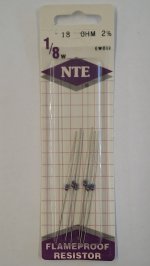 18 Ohm, 1/8W, 2% Metal Film Flameproof Resistor (6Pk)