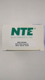 460-552uF 125VAC Motor Start AC Electrolytic Capacitor .25" Q.C.