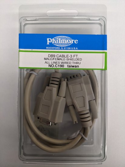 3Ft Beige Straight Through DB9 RS232 Serial Cable - M/F