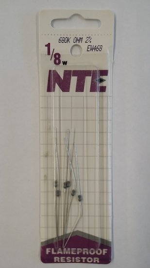 680K Ohm, 1/8W, 2% Metal Film Flameproof Resistor (6Pk)