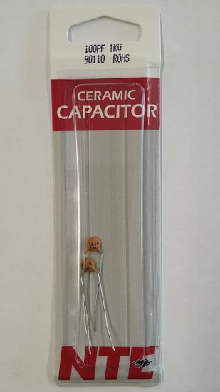 100pf/0.1nf/0.0001uf 1000V Ceramic Disc Capacitor (2Pk)