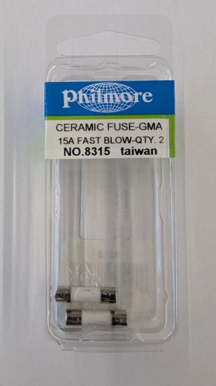 15 Amp (GDA) Ceramic Fuse (5Pk) Fast Acting 5x20mm
