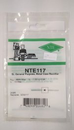 NTE117 Metal Case Silicon Rectifier Diode 600V, 1A
