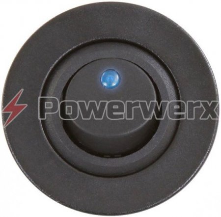Powerwerx Panel Mount Blue Switch On-Off SPST 15A 12VDC