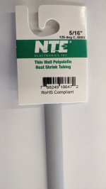 5/16" Grey 48" Thin Wall 2:1 Polyolefin Heat Shrink Tubing