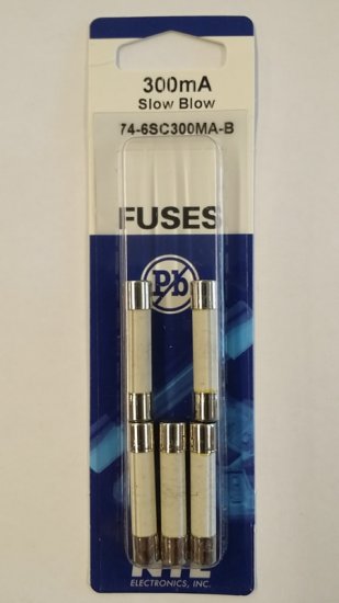 0.3 Amp (300mA) MDA Ceramic Fuse (5Pk) Slow Blow 6x30mm