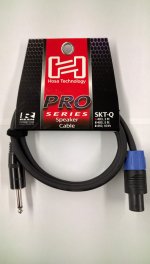 3Ft Pro Speaker Cable REAN Loudspeaker to 1/4in TS 14Awg