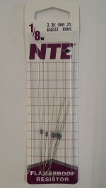 3.3K Ohm, 1/8W, 2% Metal Film Flameproof Resistor (6Pk)