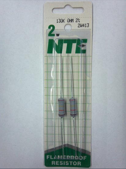 130K Ohm 2 Watt Metal Oxide Film Resistor (2Pk) 2% Tolerance