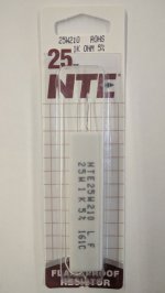 1.0K Ohm 25W Cermet Power Wirewound Resistor 5% Tolerance