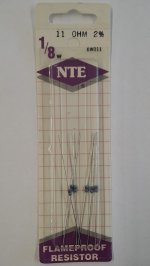 11 Ohm, 1/8W, 2% Metal Film Flameproof Resistor (6Pk)