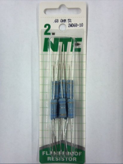 0.68 Ohm 2 Watt Metal Oxide Film Resistor (10Pk) 5% Tolerance