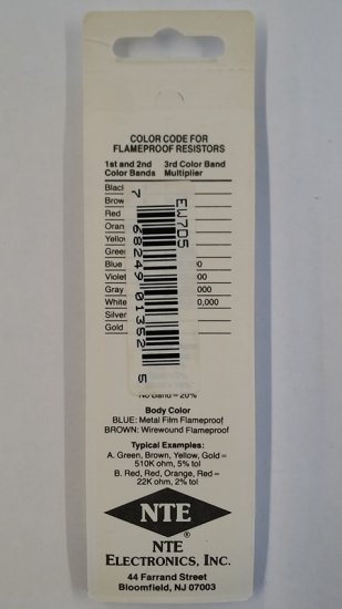 7.5 Ohm, 1/8W, 2% Metal Film Flameproof Resistor (6Pk)