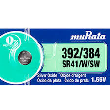 392/384 (SR41) MuRata/Sony 1.55V Silver Oxide Button Cell Batter