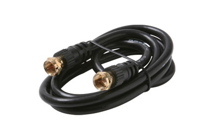 3\' F Plug to F Plug RG-59/U 75-Ohm Coax Cable (Black) Gold