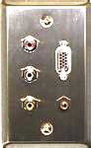 HD15 (VGA) Jack+3.5mm+3RCA Red/White/Yellow Stainless Steel Wall