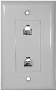 6P6C Dual Modular Phone Jack Decora White