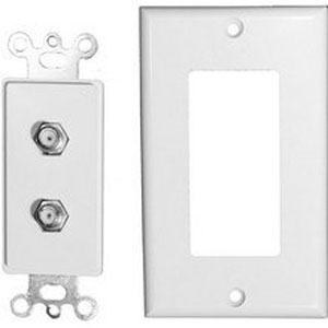\"F\" Dual TV Coax Jack Decora White