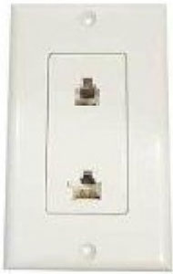 6P6C/8P8C Dual Modular Phone Jack Decora White