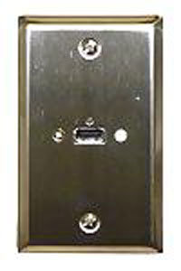 USB A Jack Stainless Steel Wall Plate
