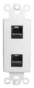 CAT5e 2-Jack Decora Wall Plate Insert White