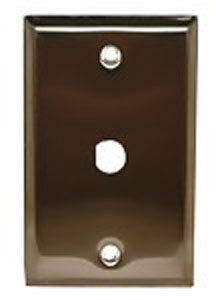 0.50" D-Shape Single Hole Stainless Steel Wall Plate