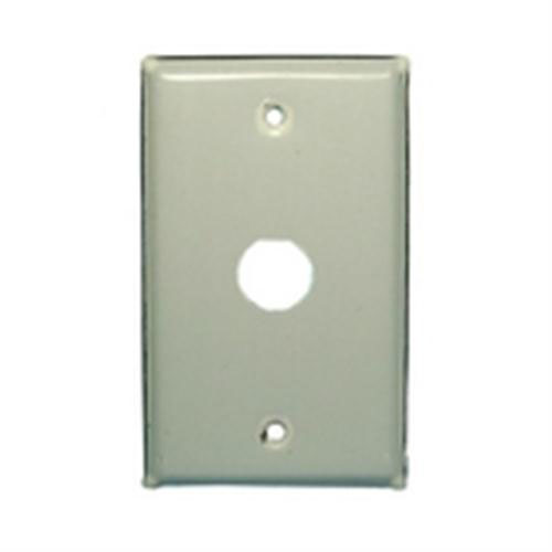 0.75\" D-Shape Single Hole Stainless Steel Wall Plate