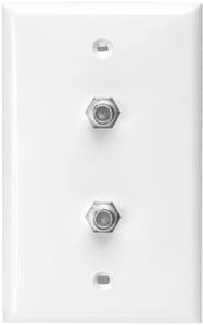Dual "F" Type Wall Plate White