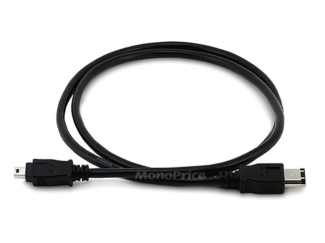 3\' Black FireWire iLink DV Cable 6P(400)M-4P(400)M