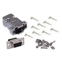 DB9 Female Connector Kit (Solder Type) Metalized Plastic Hood