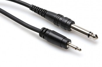 10Ft Mono Interconnect Cable 3.5mm TS to 1/4in TS
