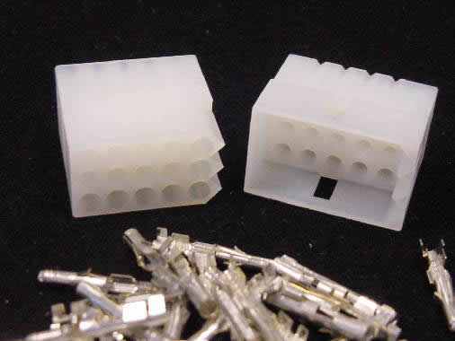 15 Pin Male/Female Pair 0.093\" Pins 12A Mated Housings (Molex)