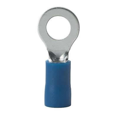 Blue Vinyl Insulated Ring Terminals (100Pk) 16-14Awg #8 Hole
