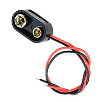 9V Battery Snap (Shielded) Plastic, 5.9" Leads on End