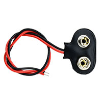 9V Battery Snap (Economy) Vinyl, 5.9" Leads on Side