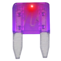 3 Amp Violet (ATM) Lighted Mini-Blade Fuse 32V (5Pk) Fast Acting