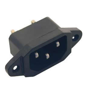 Recessed Male (IEC) AC Panel Jack (Dog Ears) 10A