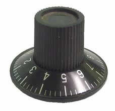 Straight Knurl Knob - 0-10 Numbers on Skirt (1-3/16" Dia.)