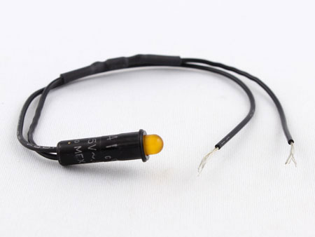 Amber 12-14V AC/DC Snap In 5mm LED 20ma 6\" Leads