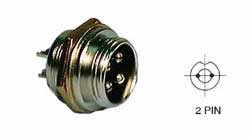 2 Pin Mobile Mic Connector Male Chassis Socket