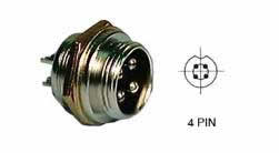 Mobile Connector 4-Pin Male Chassis Socket