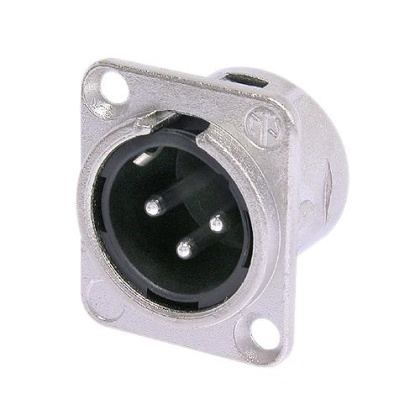 Neutrik NC3MD-L-1 3 Pole Male Receptacle Nickel Housing Silver C
